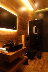 a bathroom with a sink and a toilet in it at Natural Pool & SPA in Ferizaj