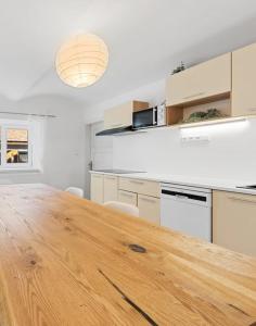Kuchyň nebo kuchyňský kout v ubytování Apartmány Ústup