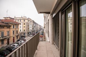 a view of a city street from a window at Compagnoni Luxe - Terrace & SPA in Milan