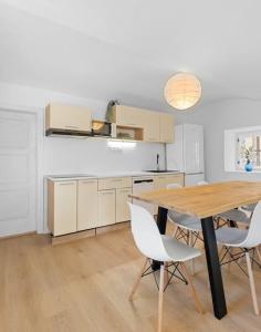 Kuchyň nebo kuchyňský kout v ubytování Apartmány Ústup