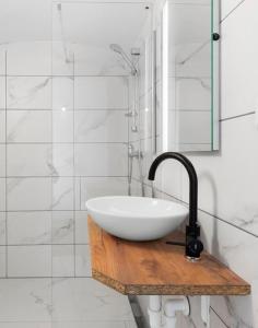 Koupelna v ubytování Apartmány Ústup