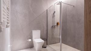 a bathroom with a toilet and a shower at Osito Hub - Duque de Gaeta in Valencia