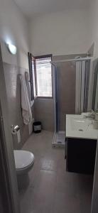 a bathroom with a toilet and a sink and a shower at Sardinia Del Sud in Porto Columbu - Perdʼe Sali