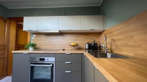 a kitchen with a sink and a counter top at Appartement entier, calme, confortable et spacieux in Gundershoffen