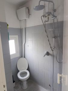 a bathroom with a toilet and a shower at Sweet House Monopoli in Monopoli
