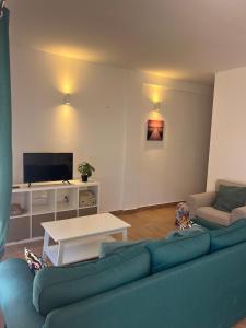 Una televisión o centro de entretenimiento en Apt Flora