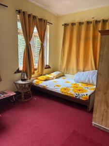una camera da letto con un letto e una finestra di Osho Gaurishankar Meditation Center a Kathmandu