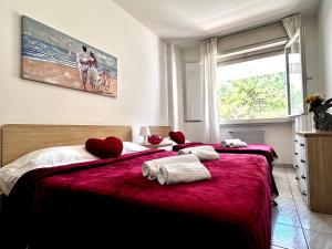 Ένα ή περισσότερα κρεβάτια σε δωμάτιο στο Golden sunset apartment