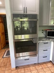 a kitchen with a built in oven at Where Memories Are Made in West Kill