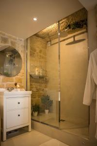 a bathroom with a shower and a sink at Chez Millouz - Triplex semi-troglodyte in Pontoise