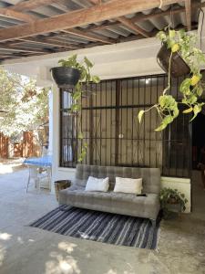 Posezení v ubytování Maracuyá Hostal Zipolite