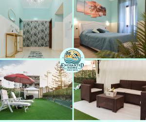 a collage of photos of a bedroom and a house at "ENCHANTED HOME" Lusso & Solarium a 5 minuti dal PORTO in Civitavecchia