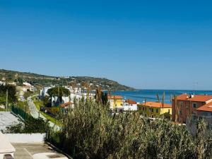 a view of a city and the ocean at La Finestra Sul Mare in Fossacesia