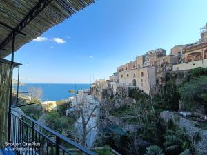 a view of a town on a mountain at Regina Margherita in Positano