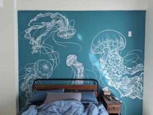 Letto o letti in una camera di Freediving center