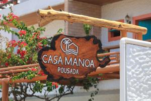 a sign that reads casa marina pucada at Casa Manoa Pousada in Maragogi