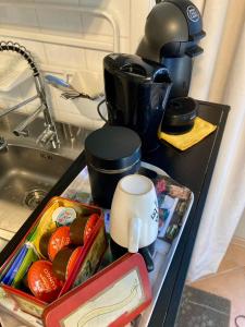 Kuchyňa alebo kuchynka v ubytovaní AUX 4 LOGIS Appart-hotel - Studio Le City - Petit déjeuner inclus 1ère nuit