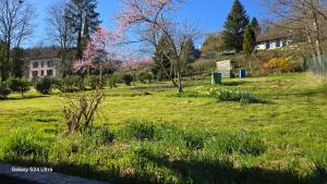 a field of green grass with a house in the background at Au refuge du Bonheur in Provenchères-sur-Fave