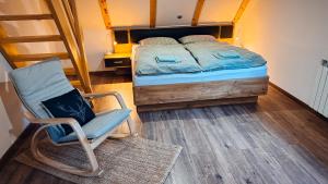 Postel nebo postele na pokoji v ubytování Apartments Mala Korita Soče