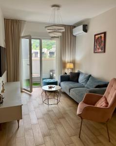 Posezení v ubytování Luxury apartment with garage in Old bakery