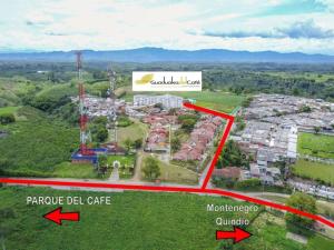 an image of a map of the approximate del cafe at Aparthotel 2km Parque del Café BOOKUTRIP - 311-227-59-73 in Montenegro