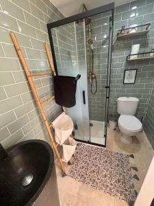 Et badeværelse på Studio ODEL - Charmant studio en pleine nature