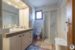 ein Badezimmer mit Waschbecken, Toilette und Dusche in der Unterkunft Gèze in Chein-Dessus + 13 Fotos