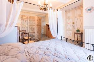 a bedroom with a large bed in a room at Gîte les ecureuils in Montclar-de-Comminges