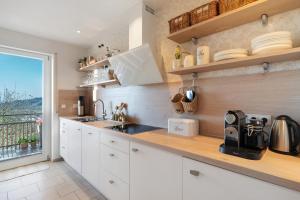 Kuchyň nebo kuchyňský kout v ubytování Ferienwohnung Panorama - Suite + 18 fotografií