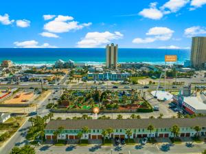 an aerial view of a city and the ocean at Bonita Retreat in Panama City Beach