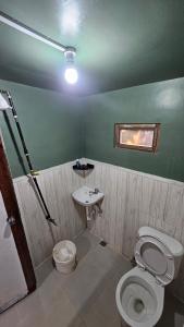 a bathroom with a toilet and a sink at Mapiyaaw pension inn in Sagada