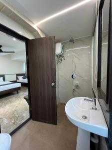 Koupelna v ubytování Kuber Suites