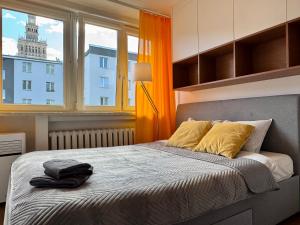 Postel nebo postele na pokoji v ubytování Warsaw City CENTER Apartment