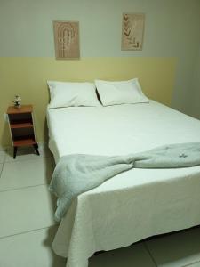 a white bed with a blanket and a night stand at NORTE HOTEL Guaraciaba in Guaraciaba do Norte +13 photos