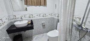 a bathroom with a sink and a toilet at Chi's House in Hue +5 photos