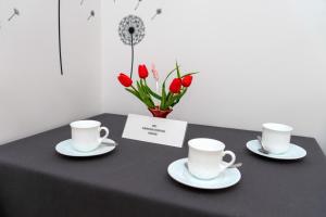 Coffee and tea making facilities at Komáromi Vendégház Erdőhorváti