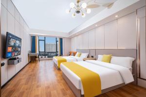 Letto o letti in una camera di 寓米公寓(琶洲会展中心广州塔店)