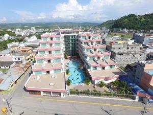 an aerial view of a building in a city at Hotel El Marqués in Atacames