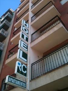 a sign for a hotel in front of a building at Hotel RC Ramon y Cajal in Cuenca