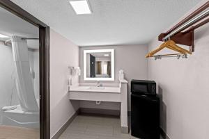 a bathroom with a sink and a mirror at Days Inn by Wyndham Gainesville in Gainesville +18 photos