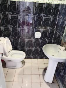a bathroom with a toilet and a sink at WJV Inn Beach Resort Camotes in Camotes Islands