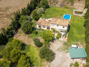 an aerial view of a house with a yard at Son Senyor in Sa Pobla