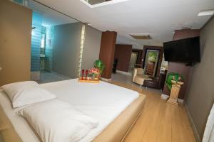 Krevet ili kreveti u jedinici u okviru objekta Motel Scala