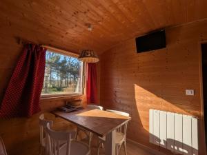 TV a/nebo společenská místnost v ubytování **Roulotte cosy avec piscine, pétanque et jardin près de la maison de George Sand** - FR-1-591-77