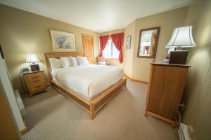 a bedroom with a bed and a dresser and a mirror at Flying Dutchman 1192 by SummitCove Lodging in Keystone +41 photos