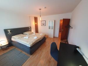 デュースブルクにあるDuisburg Zentral 2のベッドとテーブルのある寝室