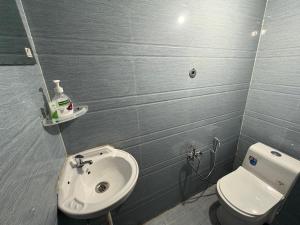 a bathroom with a sink and a toilet at Sparid Inn in Darjeeling