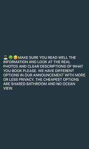 a blue background with a white text message at Ocean View PLAYA DEL NIÑO Rooms & Apartments in Cancún