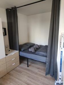 un letto a baldacchino in una camera da letto di Le ThiCha Alpe d'Huez Gd Domaine Allemond ThiLuCha ad Allemont Altre 10 foto