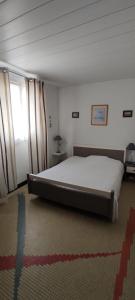 a bedroom with a large bed and a window at Maison avec jardin à 150 m de la plage in La Plaine-sur-Mer +10 photos